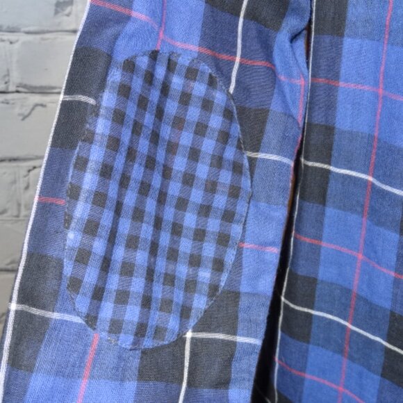 Mossimo Supply Co Purple Plaid Long Sleeve Button Down Shirt w/Elbow Pads - Picture 5 of 5